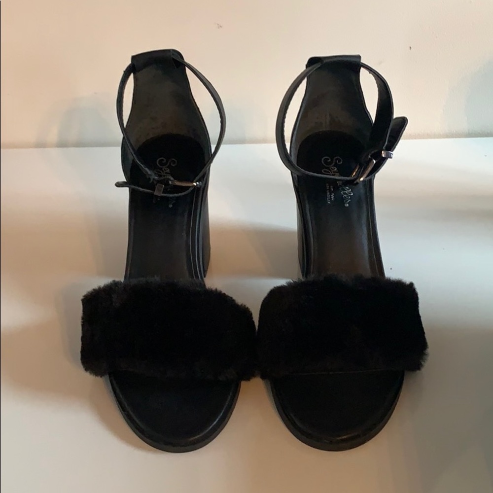 Seychelles Fuzzy Block Heel